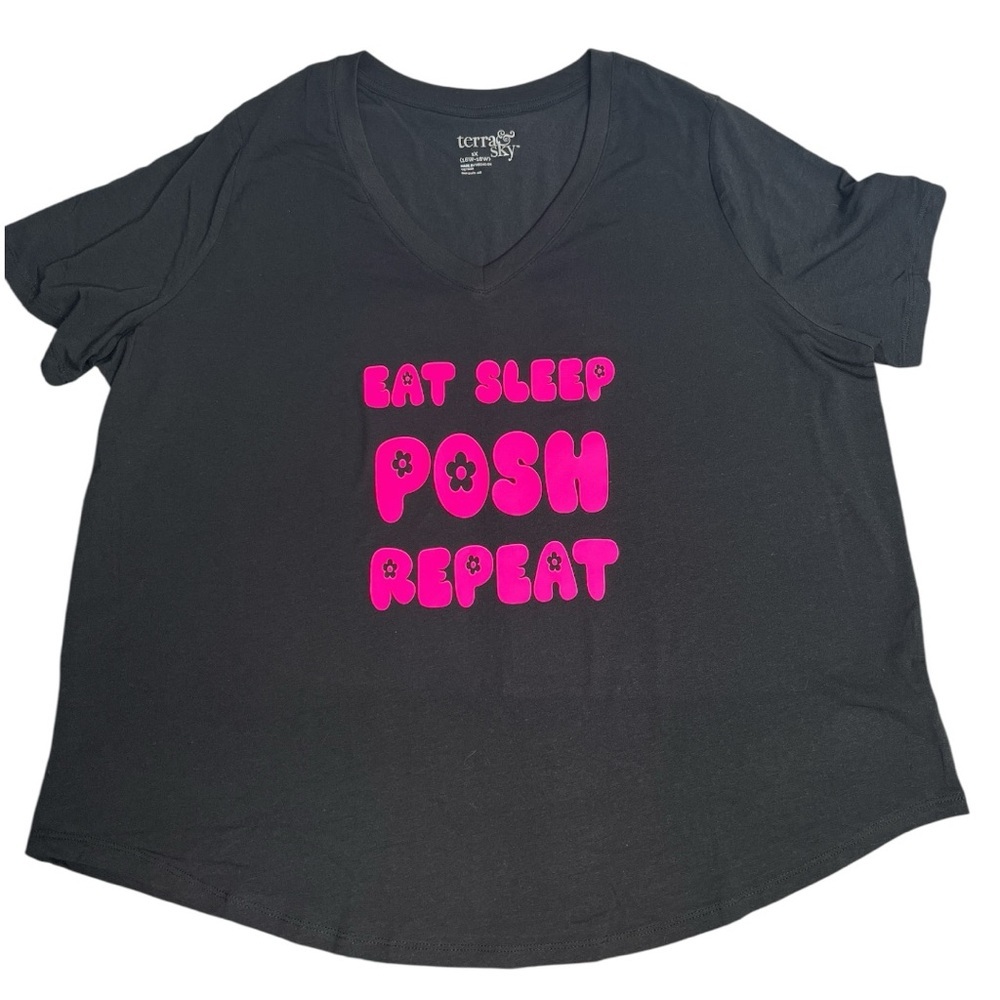 Hand Crafted Black Iron On Eat Sleep Posh Repeat IRON ON TRANSFER ONLY NOT SHIRT - Picture 7 of 9